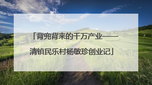 背兜背来的千万产业——清镇民乐村杨敏珍创业记