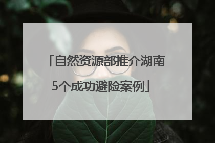 自然资源部推介湖南5个成功避险案例
