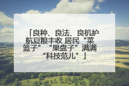 良种、良法、良机护航夏粮丰收 居民“菜篮子”“果盘子”满满“科技范儿”