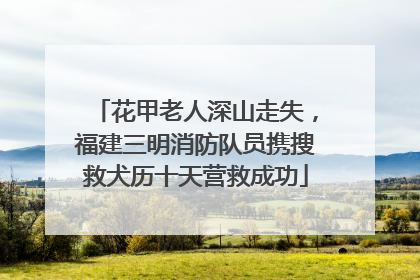 花甲老人深山走失，福建三明消防队员携搜救犬历十天营救成功