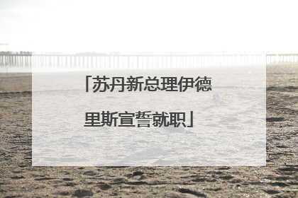 苏丹新总理伊德里斯宣誓就职