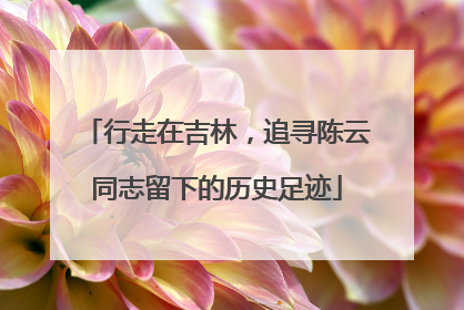 行走在吉林，追寻陈云同志留下的历史足迹