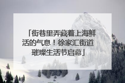街巷里弄藏着上海鲜活的气息！徐家汇街道璀璨生活节启幕