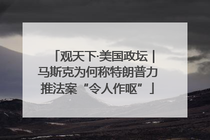 观天下·美国政坛｜马斯克为何称特朗普力推法案“令人作呕”