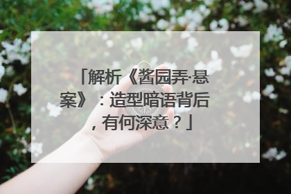 解析《酱园弄·悬案》：造型暗语背后，有何深意？