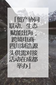 贸产协同联动、生态赋能出海，跨境电商·四川制造源头供需对接活动在成都举办