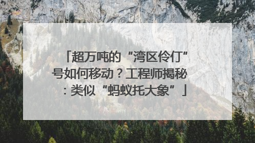 超万吨的“湾区伶仃”号如何移动？工程师揭秘：类似“蚂蚁托大象”