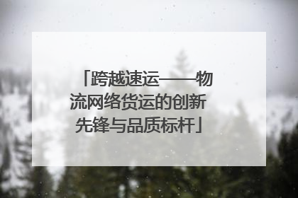 跨越速运——物流网络货运的创新先锋与品质标杆