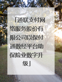 通联支付网络服务股份有限公司以保付通数经平台助保险业数字升级