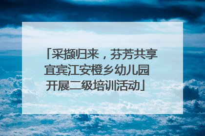 采撷归来，芬芳共享 宜宾江安橙乡幼儿园开展二级培训活动