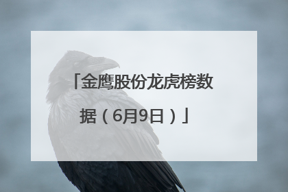 金鹰股份龙虎榜数据（6月9日）
