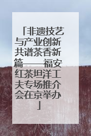 非遗技艺与产业创新共谱茶香新篇——福安红茶坦洋工夫专场推介会在京举办