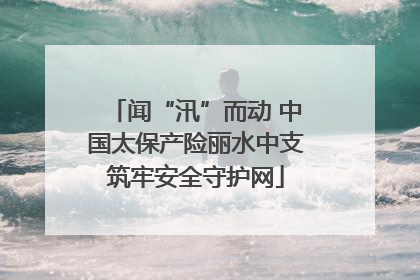 闻“汛”而动 中国太保产险丽水中支筑牢安全守护网