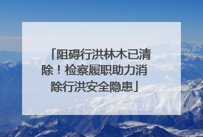 阻碍行洪林木已清除！检察履职助力消除行洪安全隐患