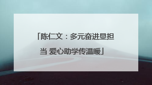 陈仁文：多元奋进显担当 爱心助学传温暖