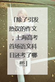 除了引发热议的作文，上海高考首场语文科目还考了哪些