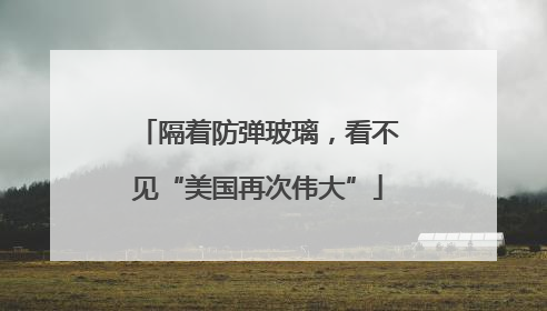 隔着防弹玻璃，看不见“美国再次伟大”