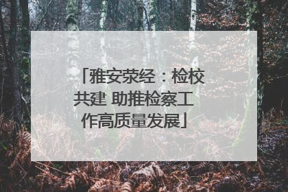 雅安荥经：检校共建 助推检察工作高质量发展