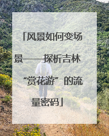 风景如何变场景——探析吉林“赏花游”的流量密码