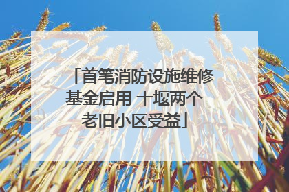 首笔消防设施维修基金启用 十堰两个老旧小区受益