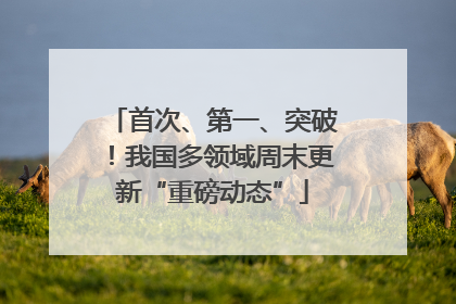 首次、第一、突破！我国多领域周末更新“重磅动态”