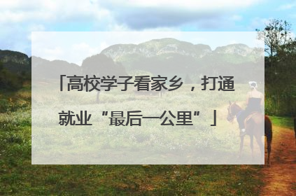 高校学子看家乡，打通就业“最后一公里”