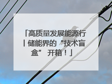 高质量发展能源行丨储能界的“技术盲盒” 开箱！