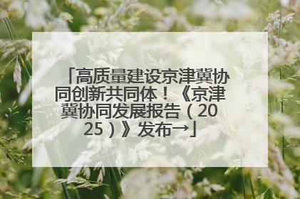高质量建设京津冀协同创新共同体！《京津冀协同发展报告（2025）》发布→