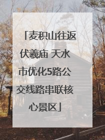 麦积山往返伏羲庙 天水市优化5路公交线路串联核心景区