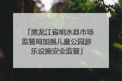 黑龙江省明水县市场监管局加强儿童公园游乐设施安全监管