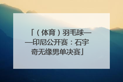 （体育）羽毛球——印尼公开赛：石宇奇无缘男单决赛