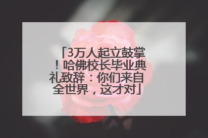 3万人起立鼓掌！哈佛校长毕业典礼致辞：你们来自全世界，这才对