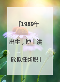 1989年出生，博士洪欣拟任新职