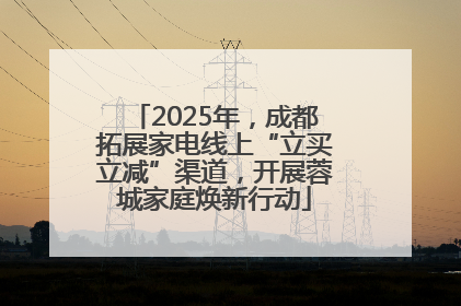 2025年，成都拓展家电线上“立买立减”渠道，开展蓉城家庭焕新行动