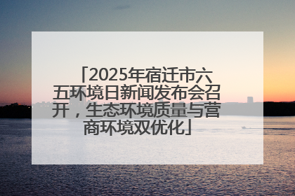 2025年宿迁市六五环境日新闻发布会召开，生态环境质量与营商环境双优化