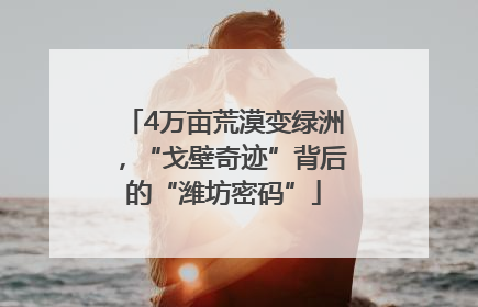 4万亩荒漠变绿洲，“戈壁奇迹”背后的“潍坊密码”