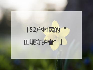 52户村民的“田埂守护者”