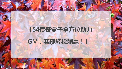 54传奇盒子全方位助力GM，实现轻松躺赢！