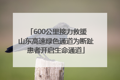 600公里接力救援 山东高速绿色通道为断趾患者开启生命通道