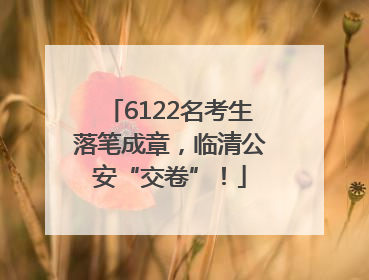 6122名考生落笔成章，临清公安“交卷”！