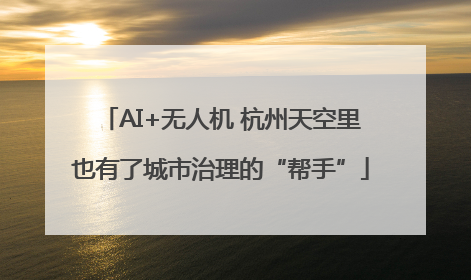 AI+无人机 杭州天空里也有了城市治理的“帮手”